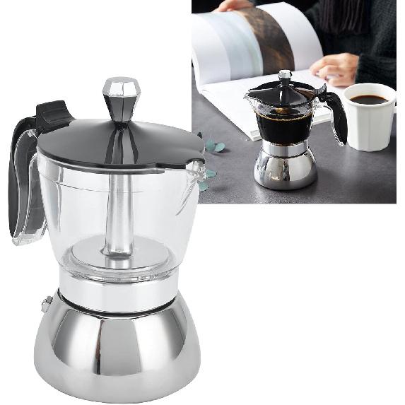 JTLB Кофеварка из нержавеющей стали на 4 чашки, кофейник для плиты, кухонные принадлежности