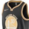 Nike Koszulka do koszykówki z nadrukiem liter i cyfr SW Edycja kibica Sezon 23-24 Golden State Warriors Curry 30 Koszulka unisex Czarna Klubowo-złota FN5907-053