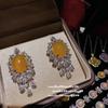 Schmuck Aurora Brasilianischer Eiklar-Chalcedon Blume Gott Edelstein Armband, Neuer Chinesischer Stil, Hühnöl-Chalcedon Halsketten-Set