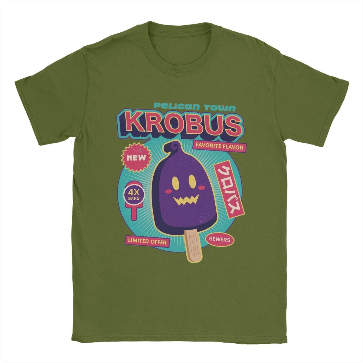 

Мужская футболка Krobus Ice Cream Stardew Valley Игра Аниме Хлопковая одежда Смешная футболка с коротким рукавом и круглым вырезом Футболка с принтом 4XL