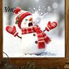 Seasonal Home Window Ornaments Christmas Snowman Static Cling, Funny Sticker, Reusable Removable Wall Decals Xmas Glass Decal for Shop Holiday