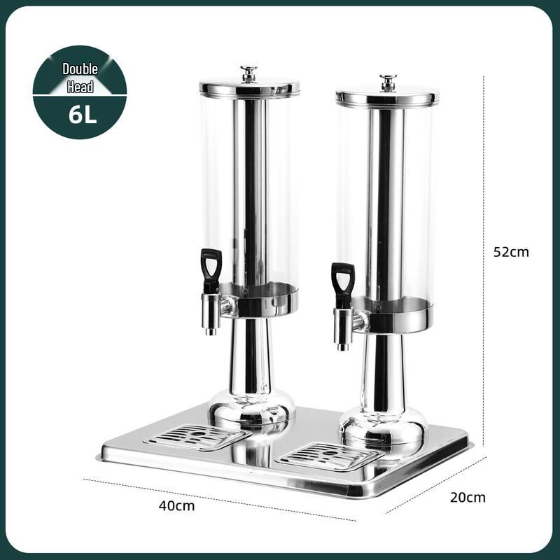 6L Double-Head Stainless Steel Buffet Juice Dispenser