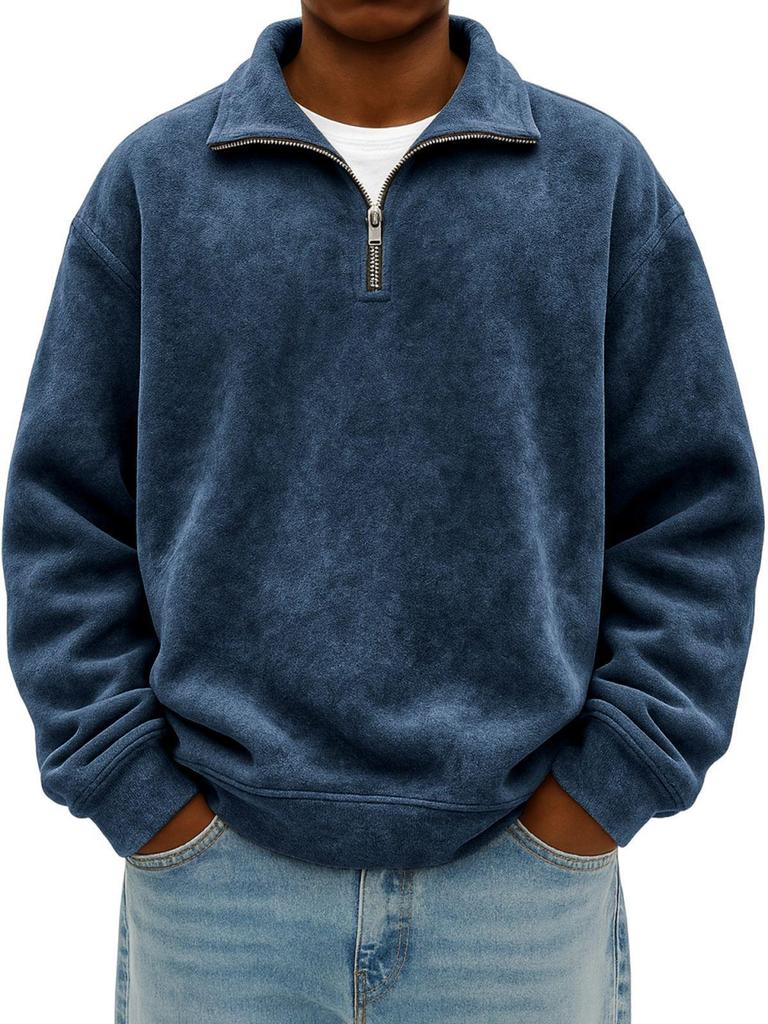 Men's Versatile Sportswear: Fashion Casual Half-Zip Stand Collar Long-Sleeve Hoodie (2025 Edition)