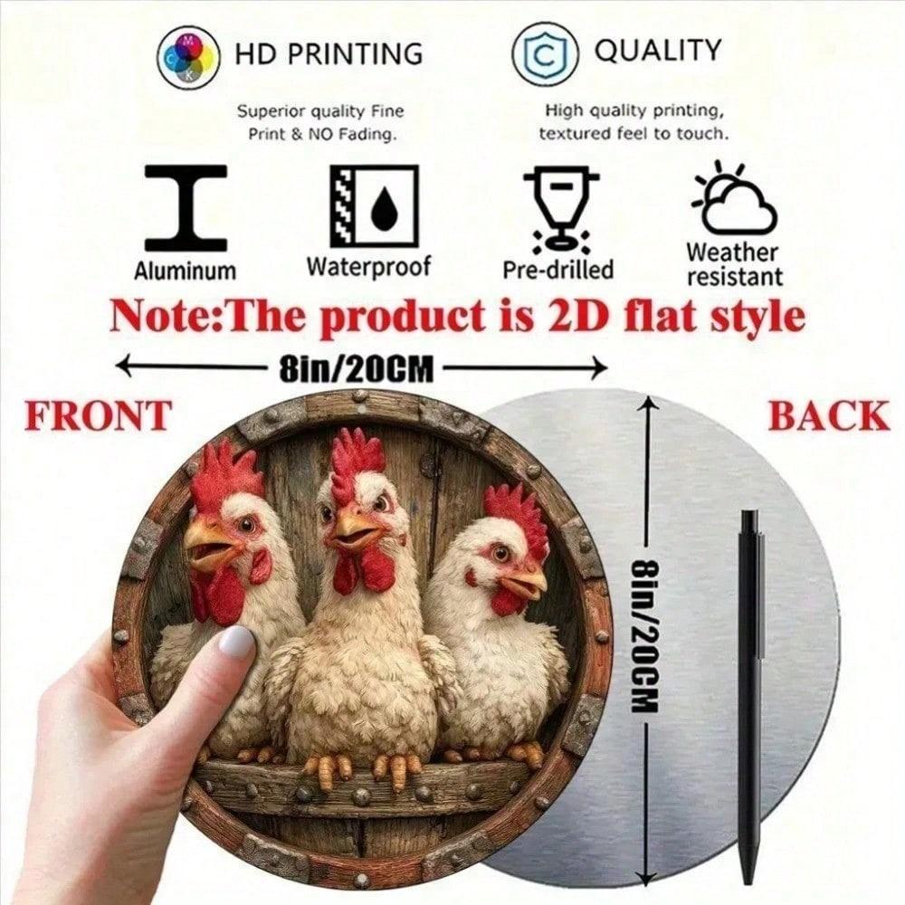 

ROYALCRAFT 8x8 Inch Farmhouse Chicken Tin Sign Vintage Rustic Kitchen Wall Art Decor Retro Metal Plaque for Home Bar разноцветный