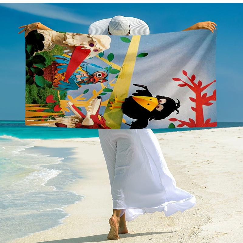 Ultra-Soft Beach Towel with de fabeltjeskrant Theme,Ideal for Pool - Camping, Diving - Perfect Travel Essential, Vibrant Beach Towel.