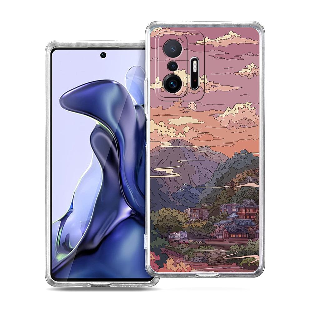 INS Korean Sunset Scenery Phone Case For Xiaomi 14 13 12 Lite Mi 11 11X 13T 12T 11T For Poco X5 X4 X3 NFC F5 F4 M4 Pro 5G Cover
