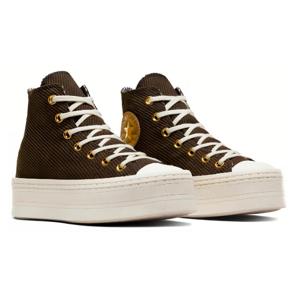 Converse Chuck Taylor All Star Modern Corduroy Lift Platform Women's Brown White Gold A07203C