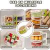 Kitchen Fridge Salad Container, 2in1 Double Layer Fruit Drainer Container with Foldable Handle, Fruit Washing Bowl with Strainer