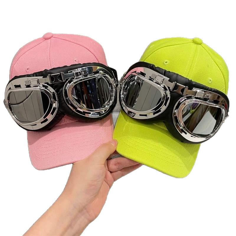 Pilot Hat With Sunglasses For Kids And Adults Windproof Sun Protection Stylish Streetwear