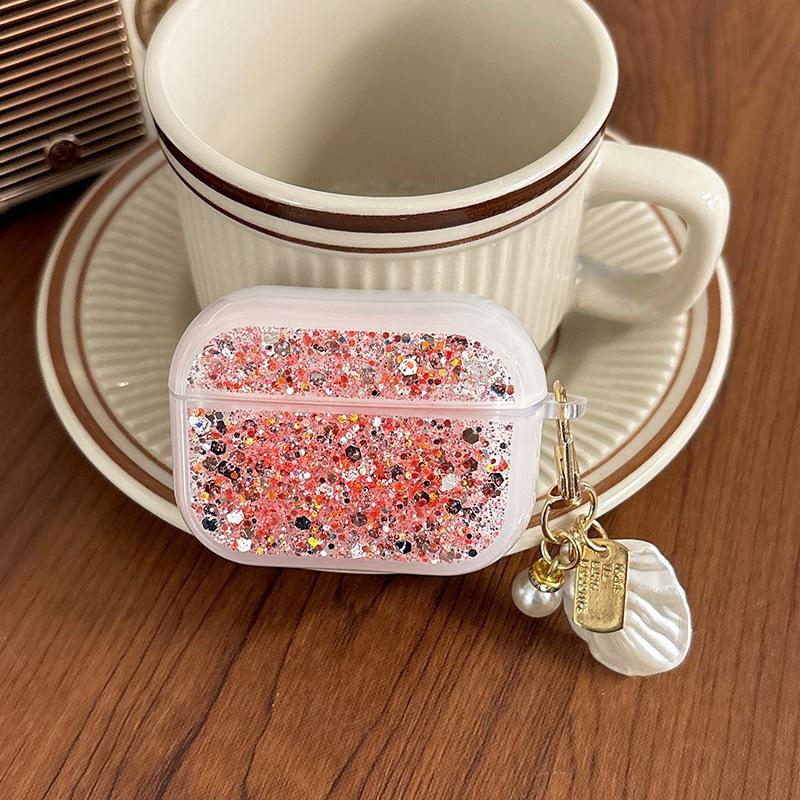Silver Foil Glitter Sequined Airpodspro2 Bluetooth Headset Cover For Apple Airpods 3 /4 Shell