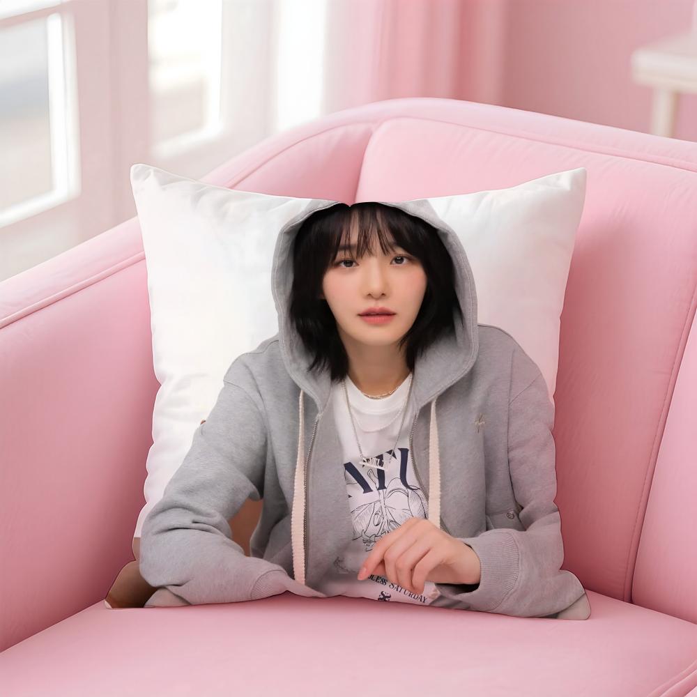 Kpop Style Beautiful Idol P-Park Gyu-Young Cushion Cover Pillowcase Short Plush Invisible Zipper Room Sofa Cushion Cover