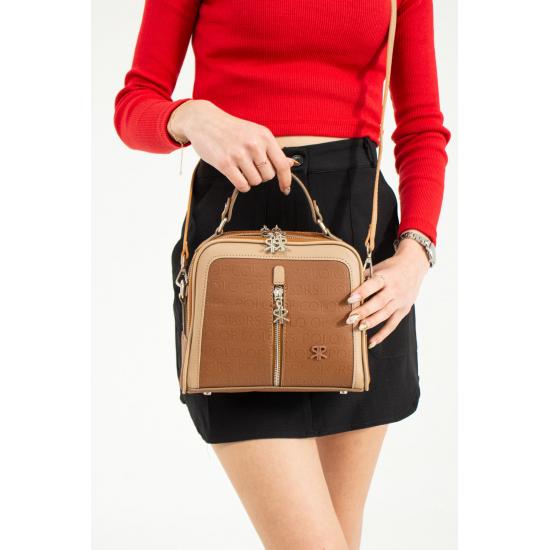 Taschen und Koffer Tara Red Kamel Damen Schultertasche und Tasche 20x24 Größe