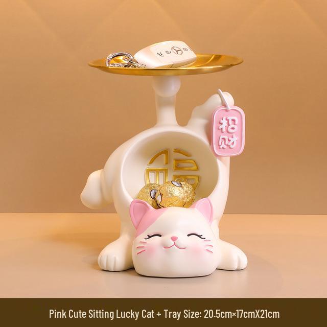 Glückskatze Harz Schlüsselanhänger für Haus- & Kinderzimmerdekoration