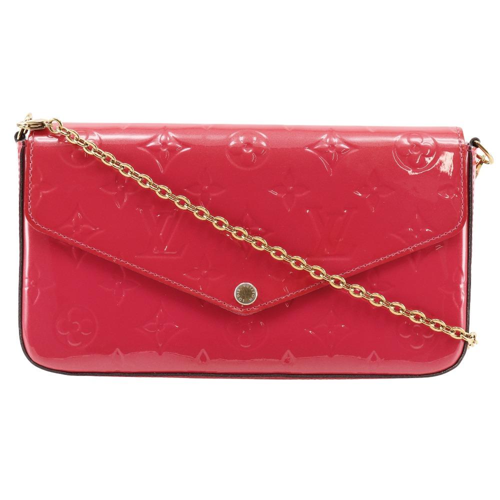 

LOUIS VUITTON Felice Shoulder Bag M61787 Pochette wallet Chain wallet Hot pink Monogram Vernis Women Used