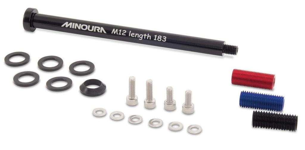MINOURA 12mm Thru Axle Universal Set for Bicycle Rear Carriers (142mm/148mm Width) 120-3210-01