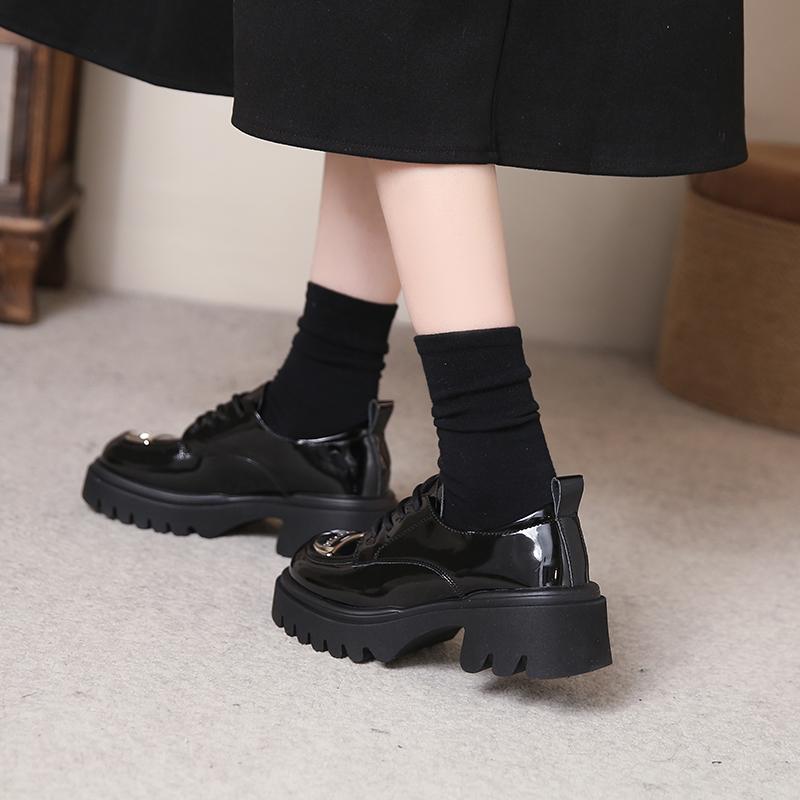 Hot Sale Shoes for Women Mary Janes Women's High Heels Fashion Lace Up Casual Boots Women New Round Toe Platform Heels