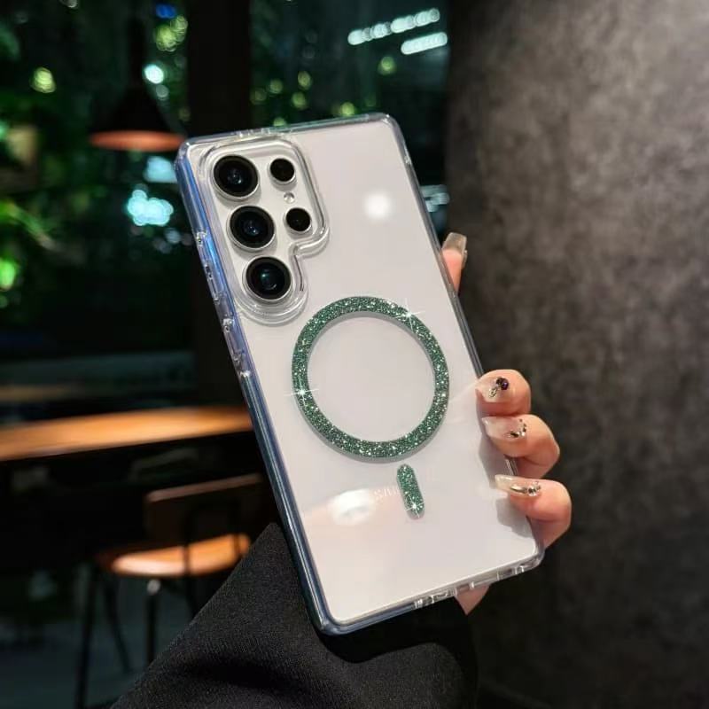 

Suitable for Samsung S25ultra Magnetic Suction Phone Case Simple Transparent Ultra Thin High End Feel S24plus Personality S25 Hard Samsung S24ultra