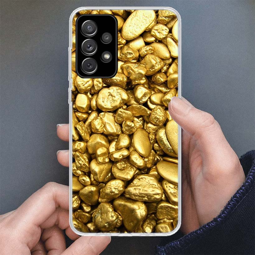 Fine Gold Pattern Printing Phone Case For Samsung Galaxy A51 A50S A71 A70 A41 A31 A21S A10 A20E A30 A40 A6 A7 A8 + A9 Soft Shell
