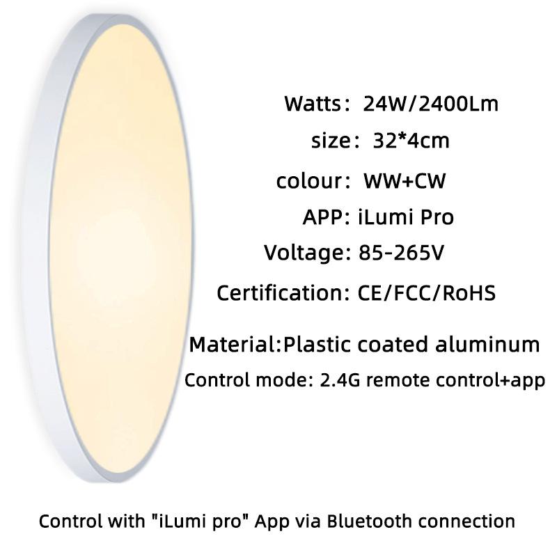 2100LM LED Ceiling Light 24W Smart APP Remote Control 110V 220V LED Ceiling Lamp Ultra-thin Dimming For Home Decor Living Room