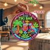 Tiki Bar Welcome Round Metal Wall Art Vintage Tin Sign Retro Pub Decor