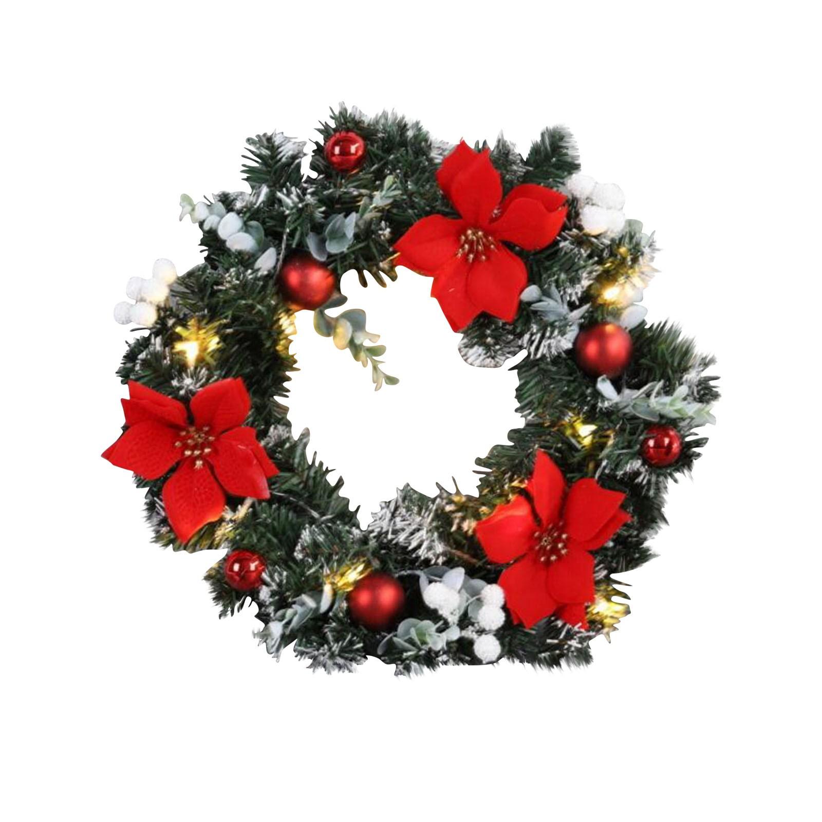 

Christmas Wreath Berry Wreath Handmade Flower Front Door Antique Wreath Flocking Mixed Decorations Christmas Decorations 40cm
