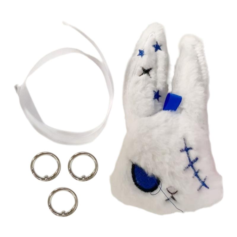 Dark Style Rabbit Plush Keychain Cute Rabbit Toy Stylish Keyrings Pendant Accessory For Bag Keys And Home Decors