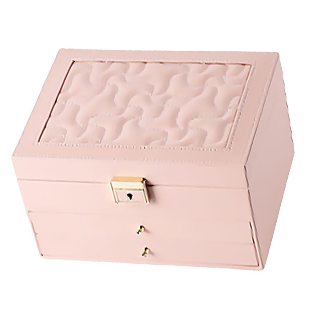 Stylish Multi Layer Jewelry Chest Multilayered Jewelry Storage Box Convenient PU Leather for Accessory Organization