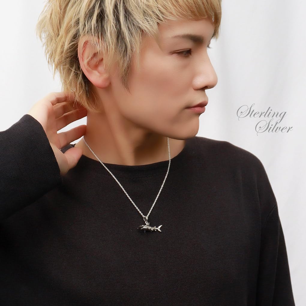 [Shinjuku Gin no Kura] 3D Hammerhead Shark Pendant Top, Charm, Silver 925, No Chain, Shark, Hammerhead Shark, Ocean, Marine, Men's