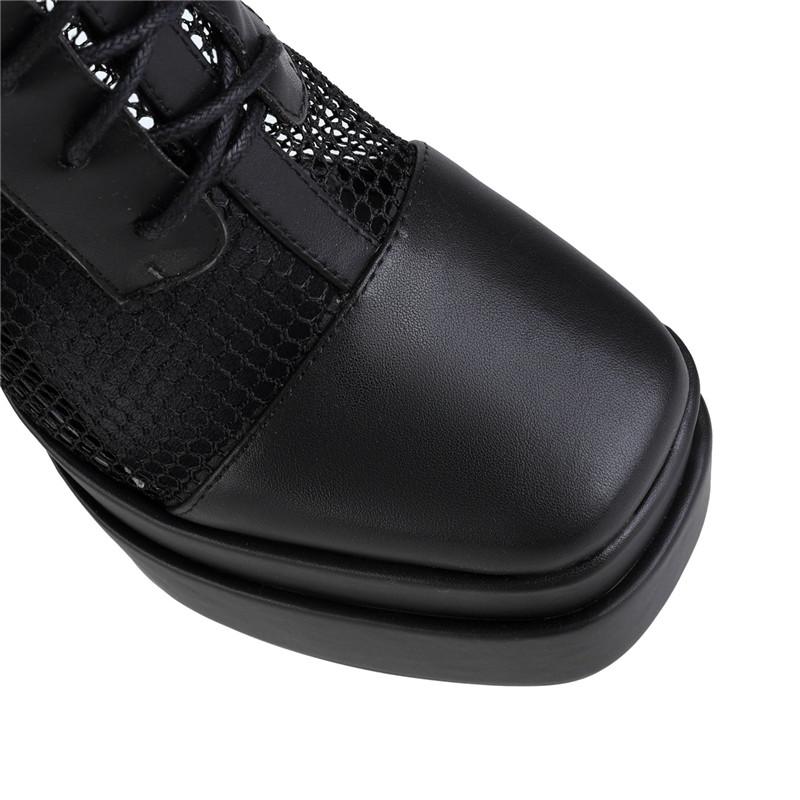 Women's High-heeled Short Boots Sexy European and American Style Waterproof Platform Thick-heeled Large-size Net Boots