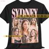 Sydney Sweeney T Shirt Retro 90s Homage Fan Saf Vintage Fashion Graphic Top For Everyday Wear Stylish Slightly
