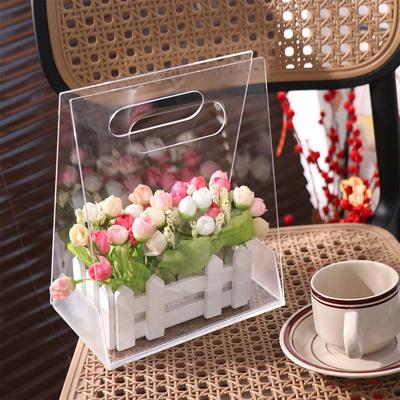 Reusable Bouquet Wrapping Bag Hand Bag Flower Bag Gift Box Acrylic Flower Box  Wedding Party
