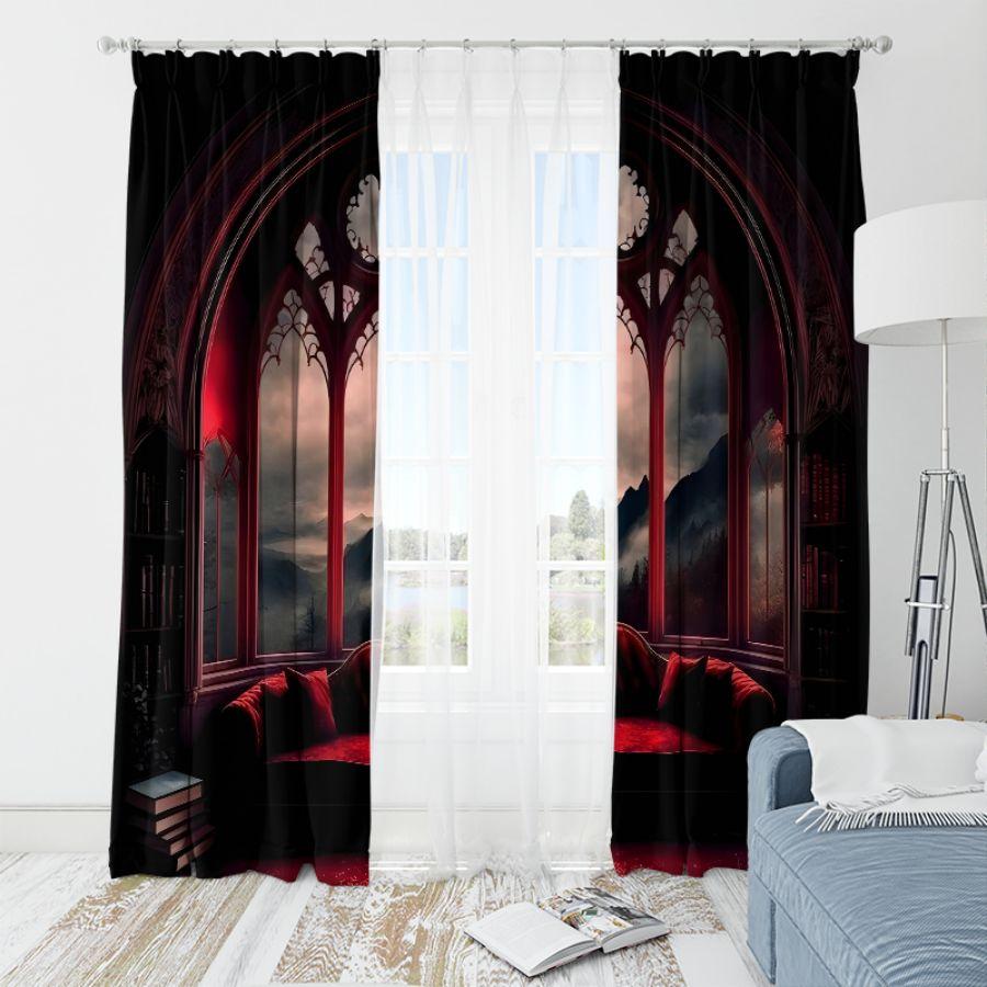2pcs- Dark simulation sofa polyester curtains, pole bag curtains 42 * 84, bedroom, living room, family room decoration