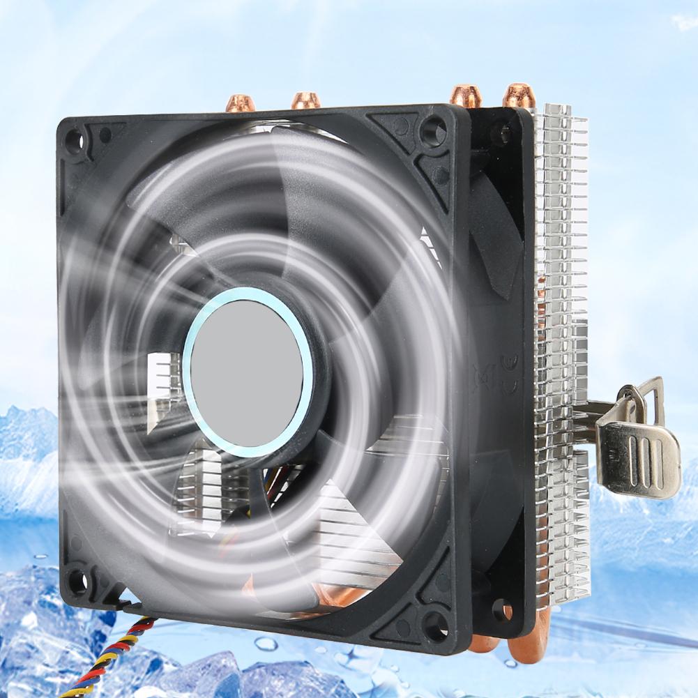 CPU Cooler Push Down Blow Down 4 Brass Pipe 4 Pin Non Light Black for AMD 775   1366   1155