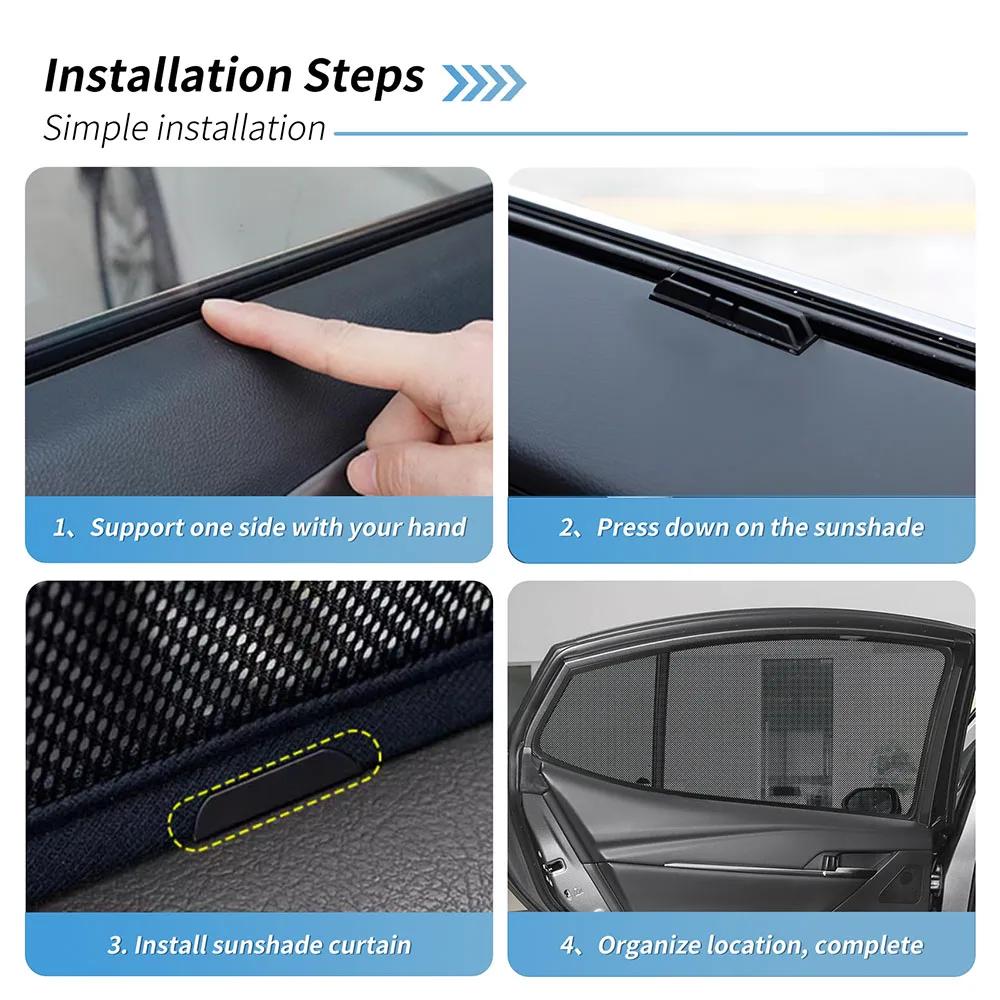 Snap-on installation Car Sunshade For Toyota Camry XV80 2024 2025 Car Sunshade Shield Front Rear Side Window Summer Sun Shades