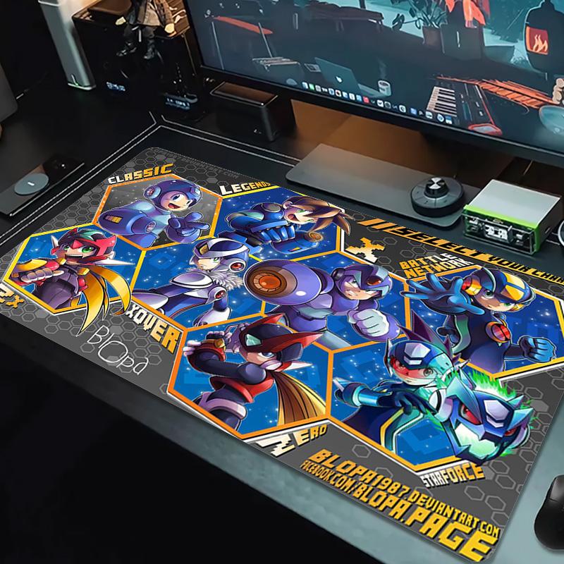 Mega man Color Mouse Pad Large Gaming Table Cushion Non-slip Laptop Tablet Big Mousepad XXL Mat Mini PC Playmat With Lock edge