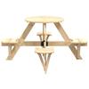 Vidaxl Picnic Table For 4 Children, Round, With Hole For Umbrella
