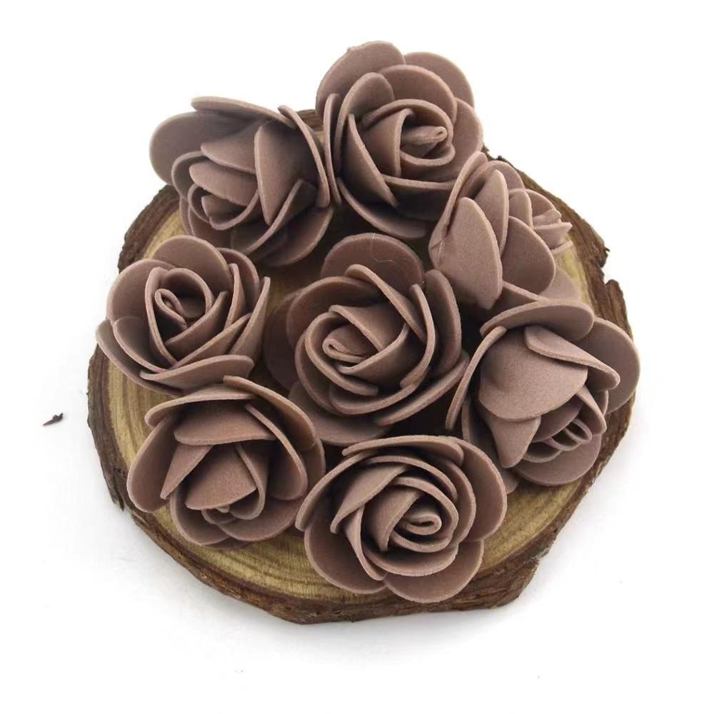 50~500Pcs 3.5cm PE Foam Rose Head Artificial Flower For Wedding Birthday Party Home Decor DIY Bear Rose Valentines Day Gifts