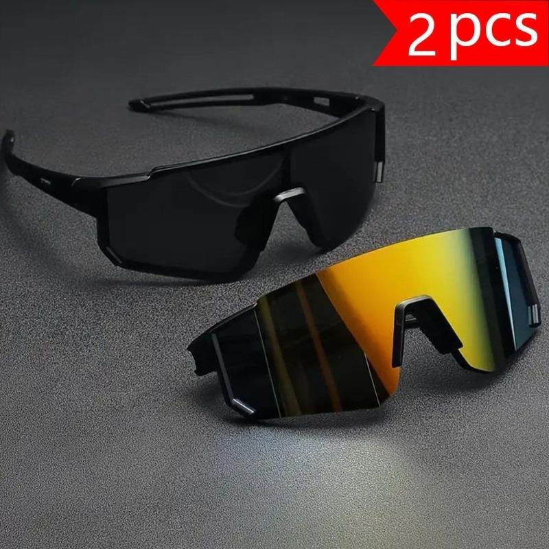 A Set of Two-piece Men's Wraparound Mirror Glasses Designed for Durability Making Them An Excellent Gift Option for Holidays