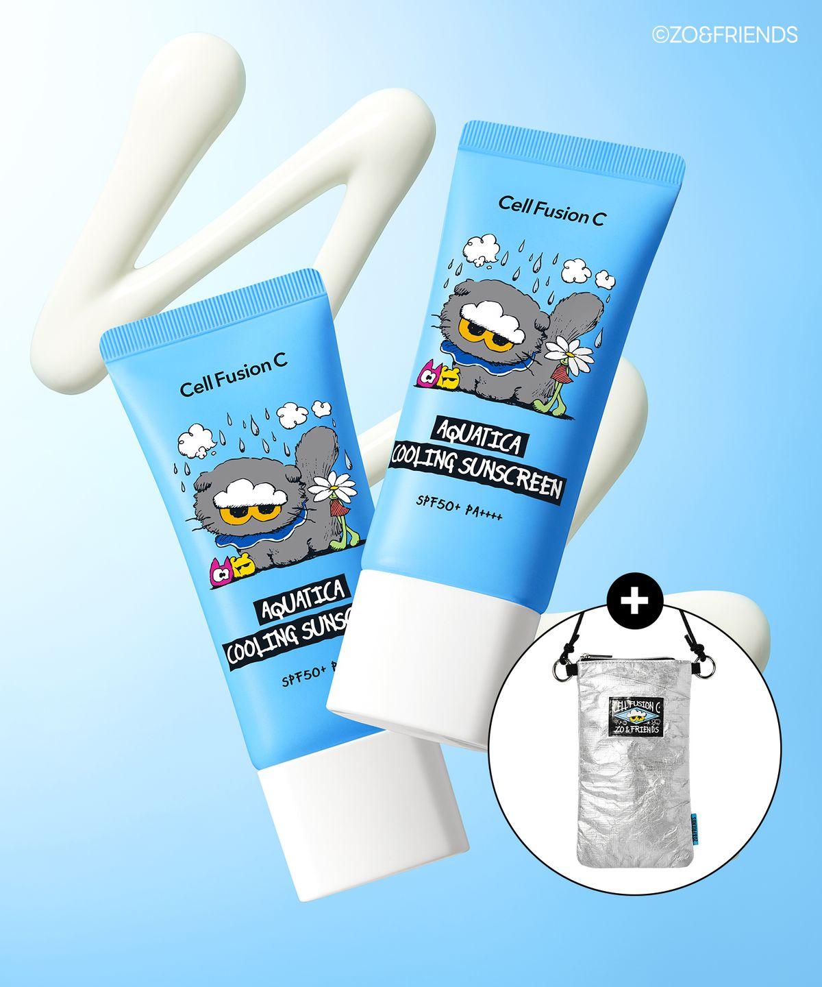 [Joanne Collabo] Aquatica Cooling Sunscreen 35ml+35ml (Free Sunglasses Pouch Included)