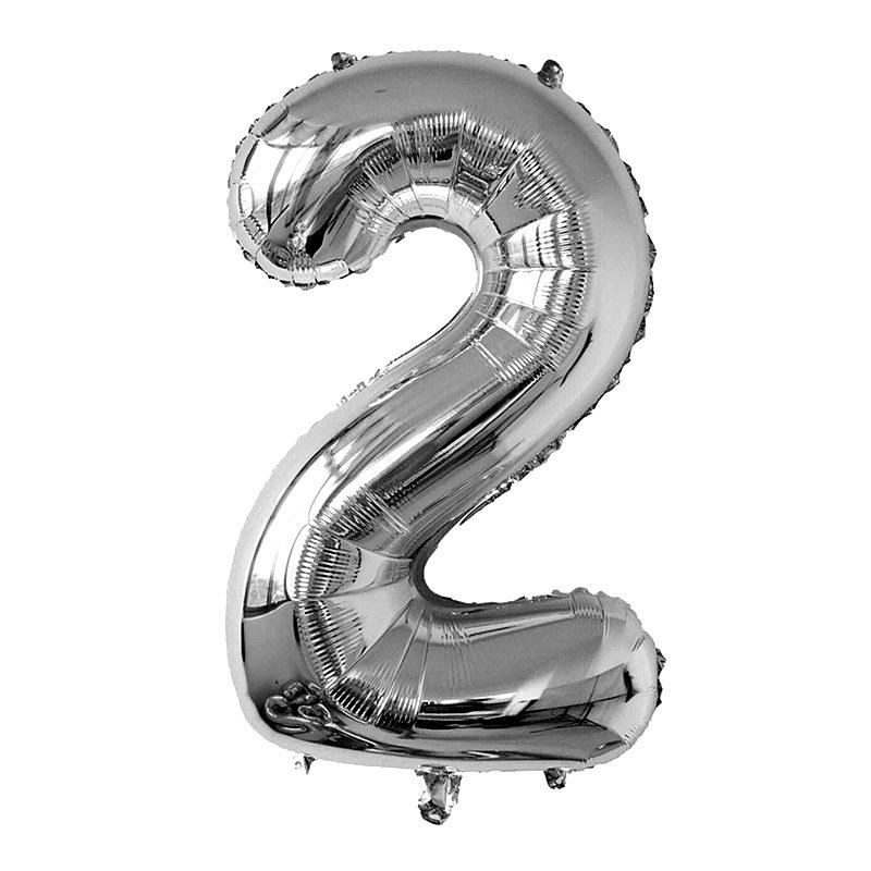32-inch Gradient Gold/Silver/Rose Gold Number Foil Balloon (US Version)