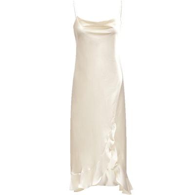 2025 Spring Asymmetrical Cowl Neck Cami Midi Dress