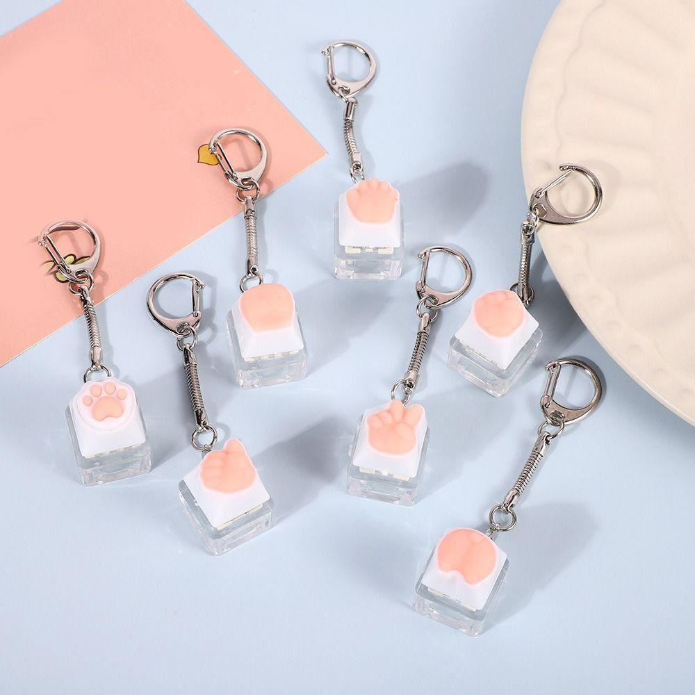 Decompression Keyboard Key Fidget Keychain DIY Keycaps Keyboard Key Toy Clicker Toy  Stress Relief