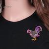 Broșă cu strass în formă de cocoș mare, creativ, bijuterii, cadou de Crăciun pentru petrecere