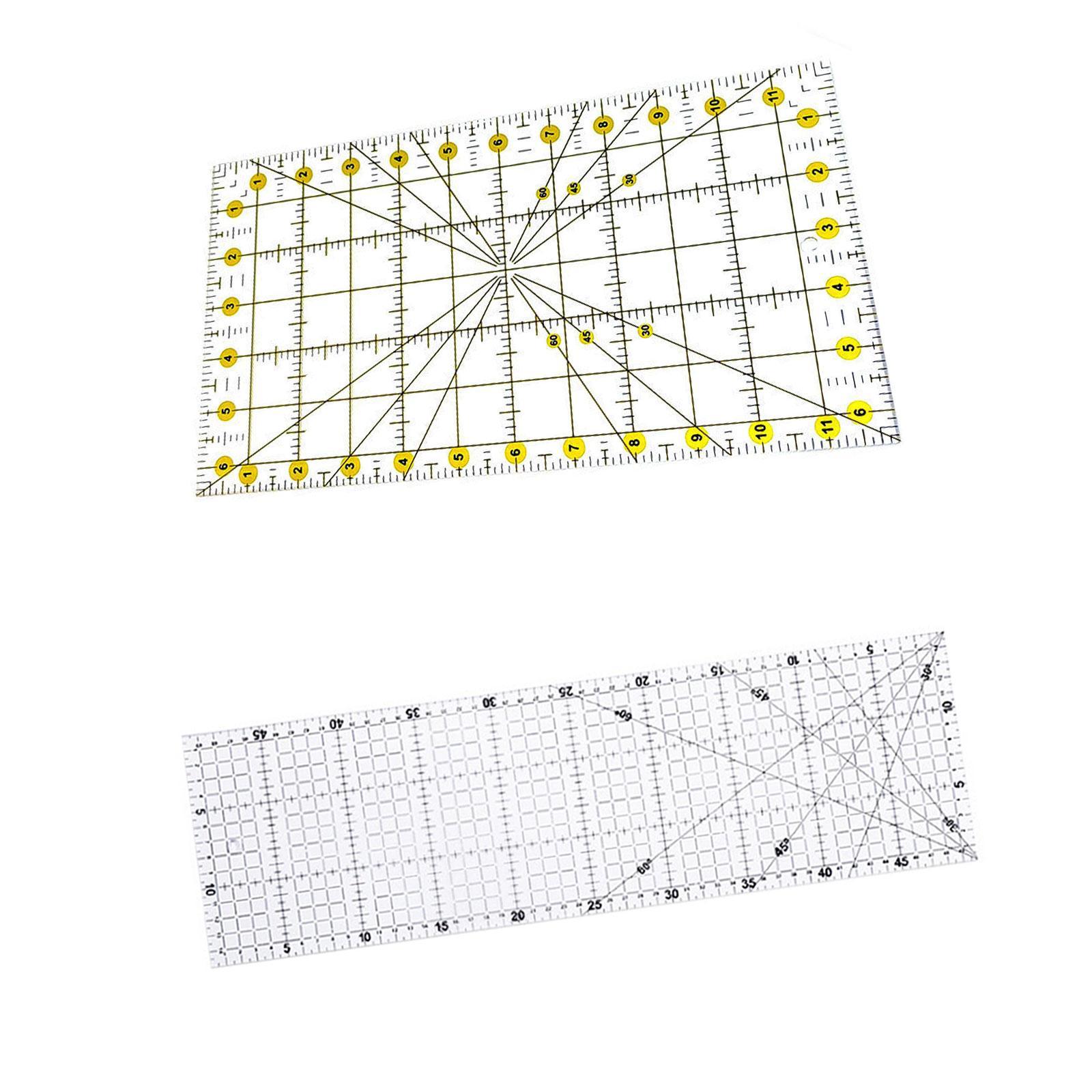 

Rectangle Acrylic Quilting Ruler Practical Quilter DIY Tool Fabric Cutting Template for Tailor Printing Women Drawing Enthusiast 6.5 inx12 in