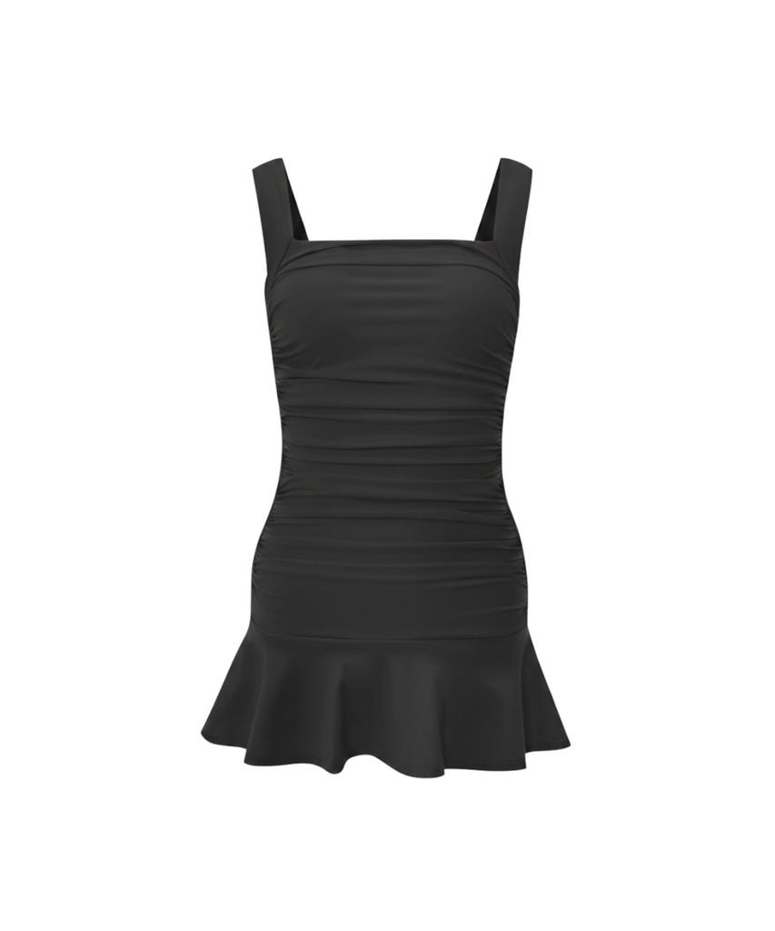 VIKINI VENDER Reverie Shirred Skirt Monokini - Charcoal