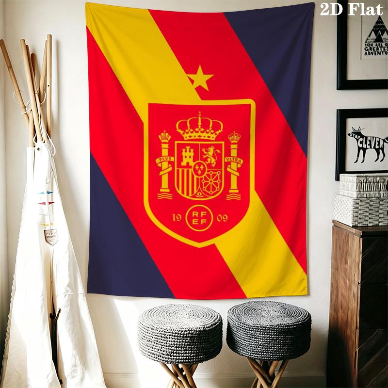 Spain national football team Wall Tapestry Aesthetic Wall Hanging Printed Fabric Blanket Decorative Tapestries for Bedroom Living Room Home Decor