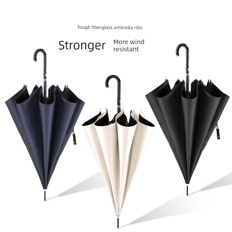 Simple and Creative Automatic One-Touch Opening Waterproof and Windproof Umbrella with Black Coating for Sun Protection and Shading, Long Handle