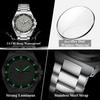 POEDAGAR Fashion Men Wristwatch Stainless Steel Waterproof Luminous Man Clock Date Week Quartz Business Men's Watches Male Reloj