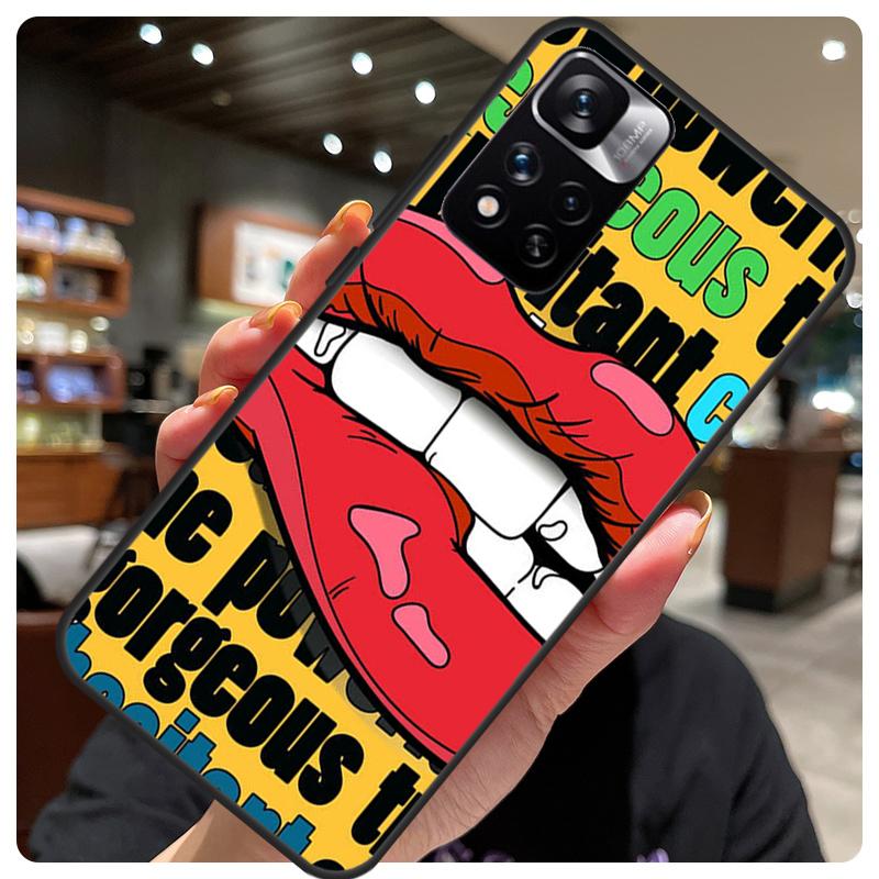 Sexy Lips KISS For Redmi 10 9C 10C 12C Cover For Xiaomi Redmi Note 12 Pro 10 9 8 11 Pro 9S 10S 11S 12S Case