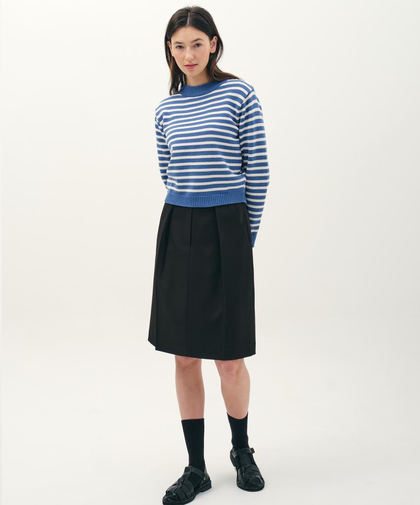 JUN BY JUN K Striped Knit Top_Spring Blue